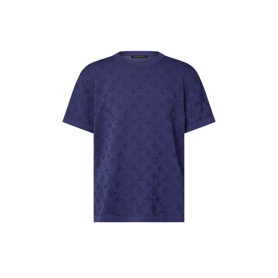 Louis Vuitton Monogram Short-Sleeved Crewneck — Navy Blue