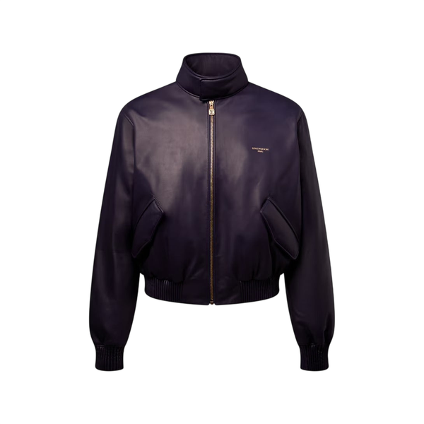 Louis Vuitton Blouson in pelle imbottita — Viola indaco