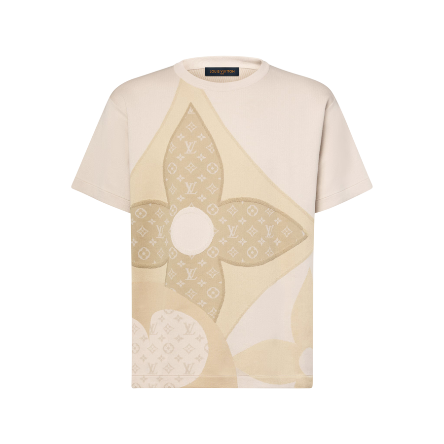 Louis Vuitton Maglia girocollo a maniche corte con motivo patchwork — Beige