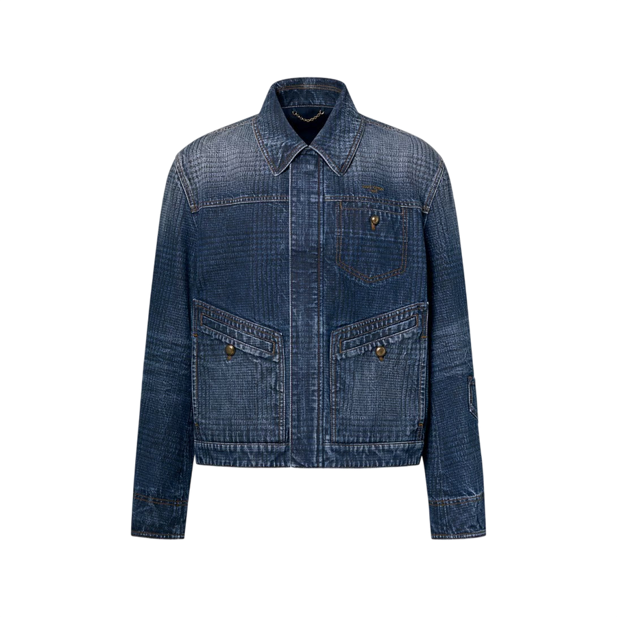Louis Vuitton Printed Denim Workwear Jacket — Indigo