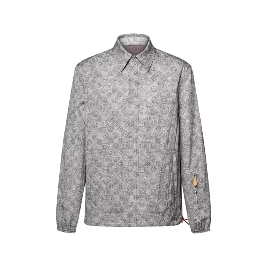 Louis Vuitton Printed Monogram Coach Jacket — Dark Gray