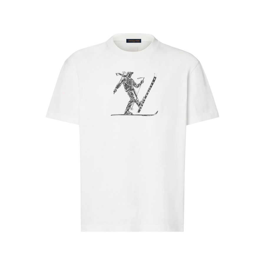 Louis Vuitton Printed Signature Short-Sleeved T-Shirt — Milky White