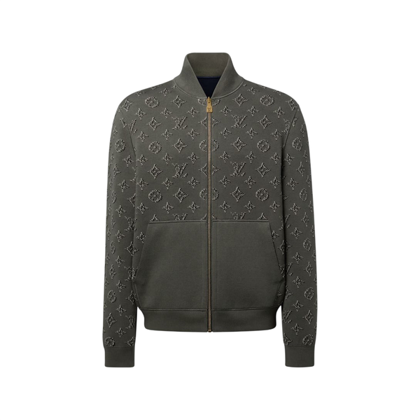 Louis Vuitton Bomber reversibile in jacquard con monogramma — Kaki / Blu navy