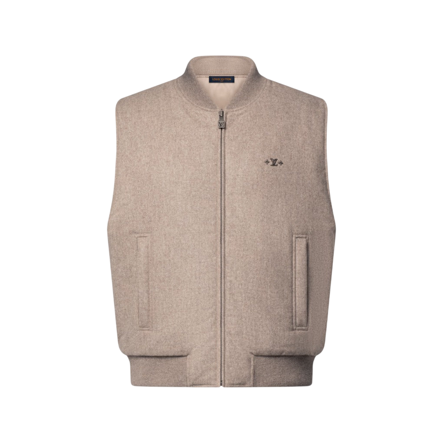 Louis Vuitton Reversible Padded Wool Vest — Heathered Beige