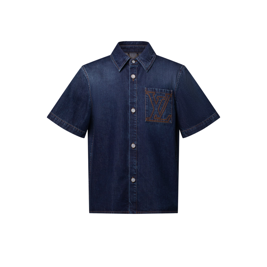 Louis Vuitton Short-Sleeved Denim Shirt — Deep Indigo