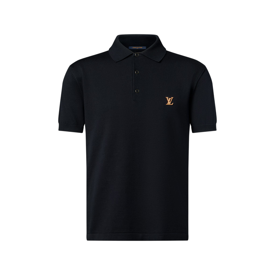 Polo à manches courtes Louis Vuitton avec signature — Noir profond