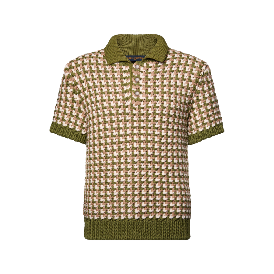 Polo de punto de lana de manga corta Louis Vuitton — En clave verde