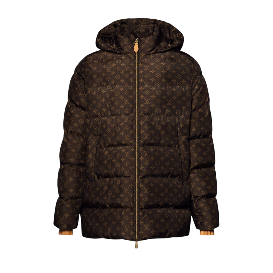 Louis Vuitton Silk Tech Puffer Parka — Monogram Brown