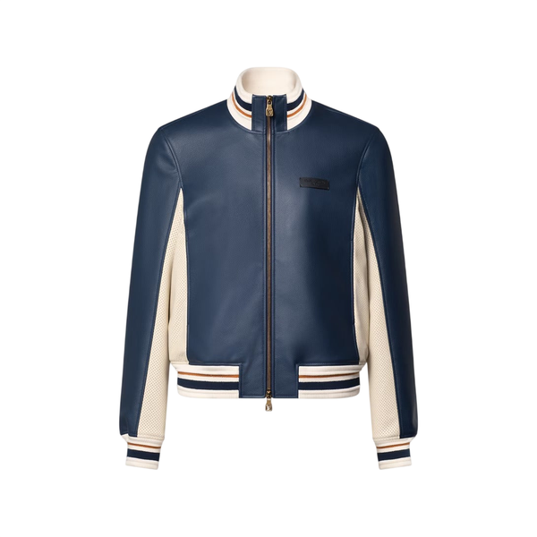 Louis Vuitton Giacca da tuta sportiva in pelle — Indaco