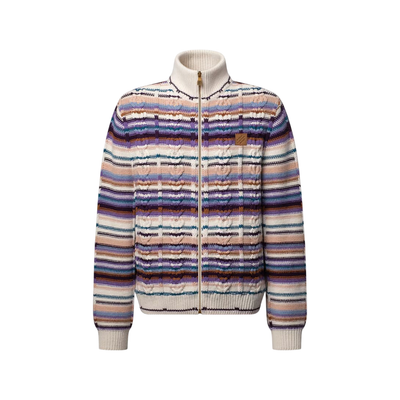 Louis Vuitton Striped Cable-Knit Track Top — Multicolor [white-bg-v2:68d1b47b-3a63-48c8-ae7b-b6c50188c4b8]
