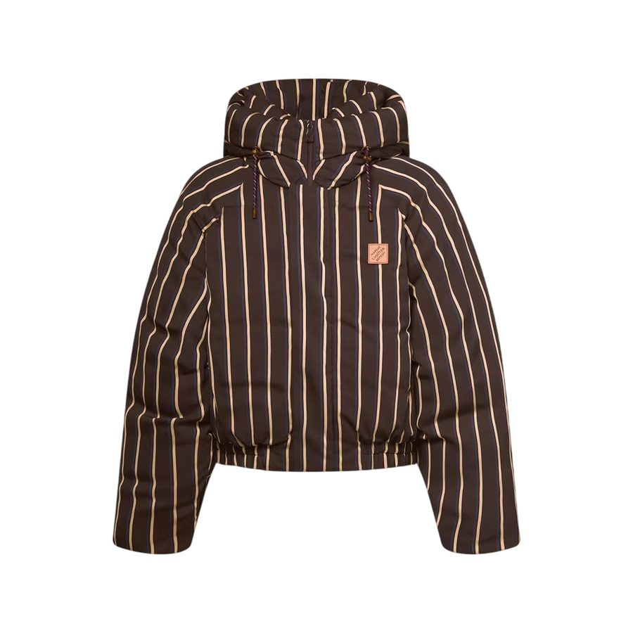 Louis Vuitton Striped Puffer Jacket — Coffee Bean