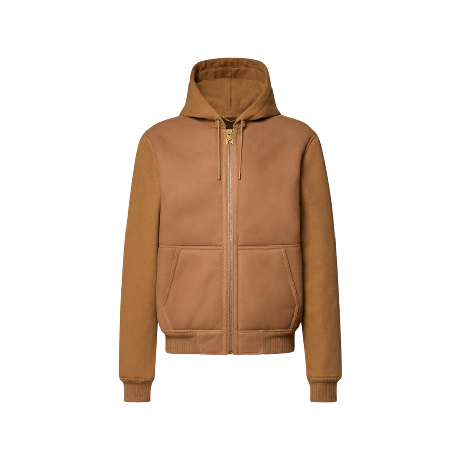 Louis Vuitton Water-Repellent Shearling Cotton Mix Hooded Blouson — Nuthatch Brown