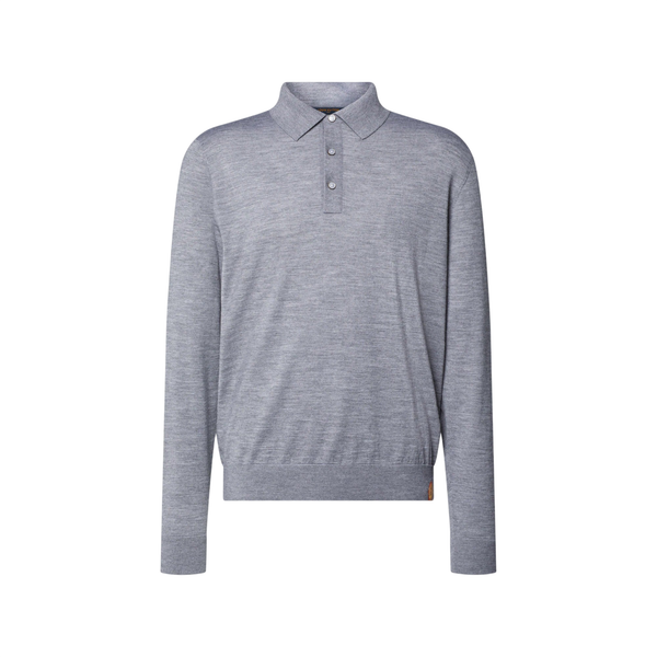 Louis Vuitton Polo a maniche lunghe in lana, seta e cashmere — Grigio
