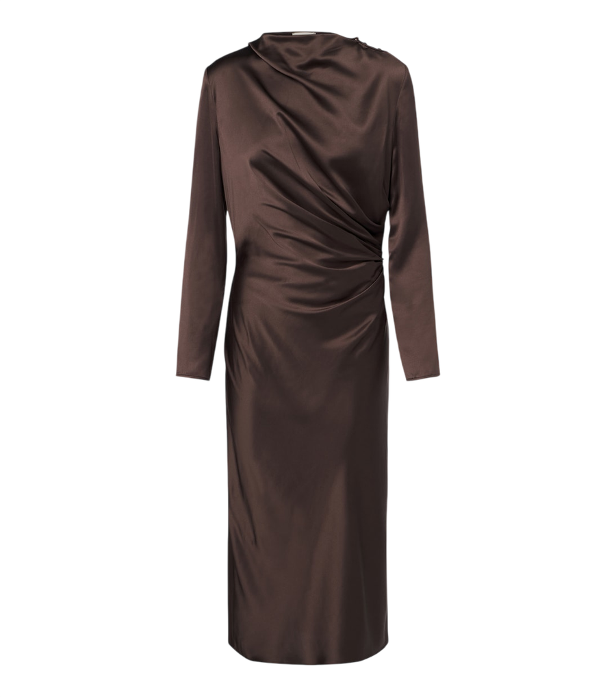 Loulou de Saison Fabio draped satin midi dress