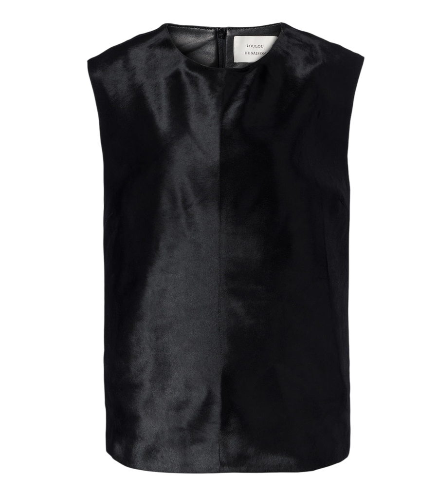 Loulou de Saison Juni pony-effect leather top