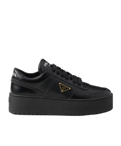 Prada Black Downtown Bold leather sneakers