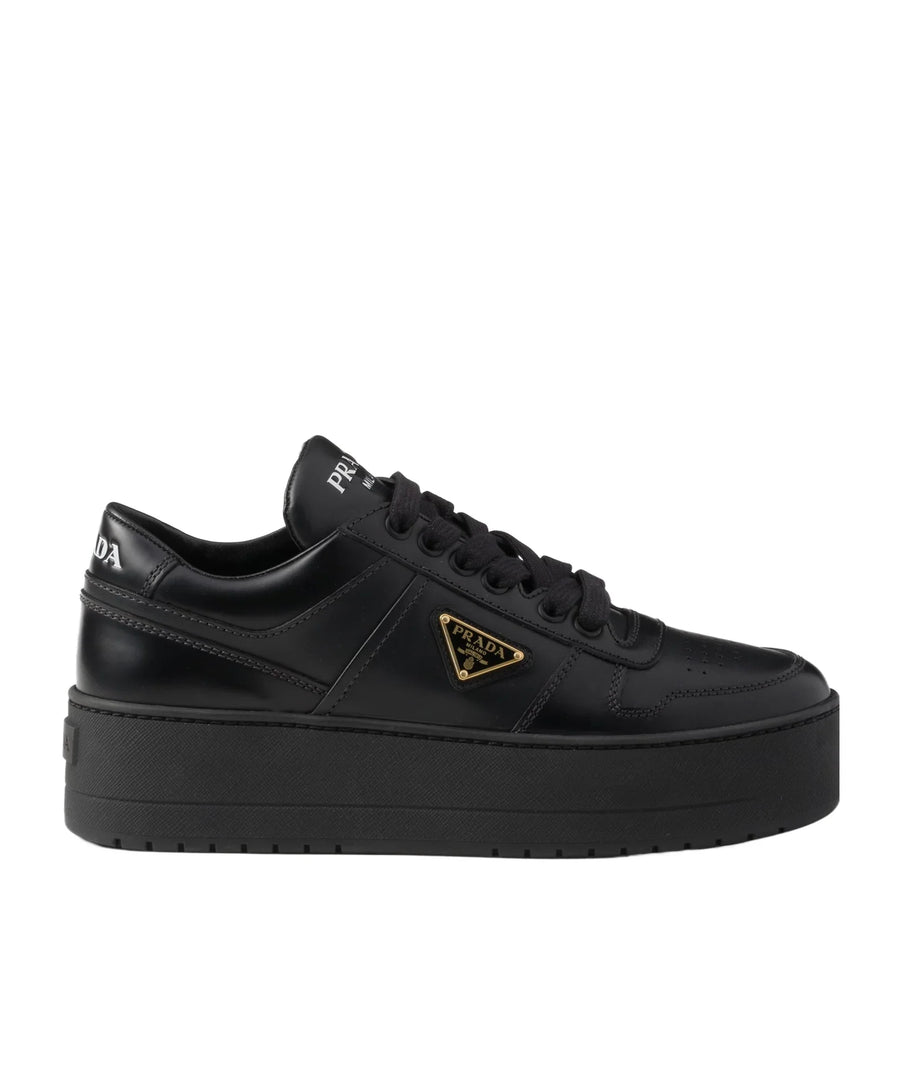 Prada Black Downtown Bold leather sneakers