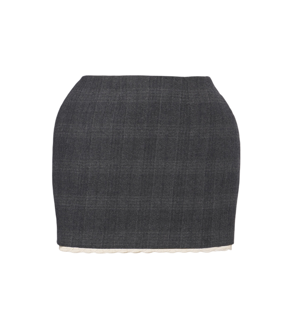 Magda Butrym Checked crochet-trimmed virgin wool miniskirt