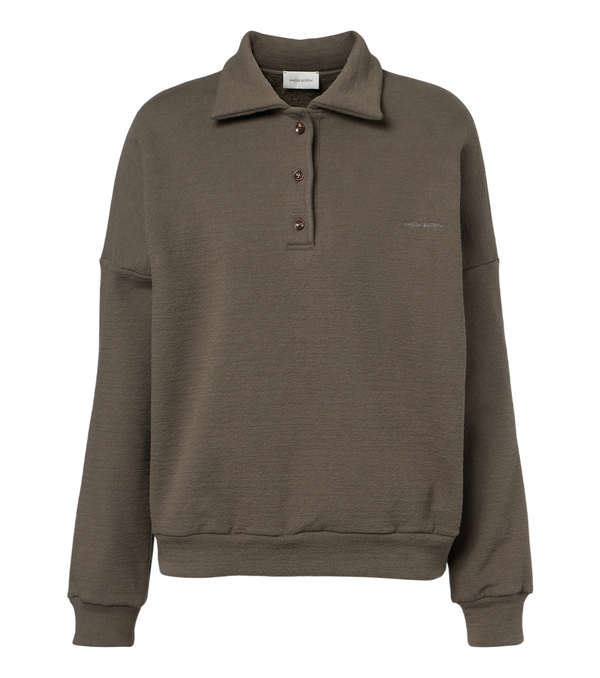 Magda Butrym Cotton-blend fleece polo sweater