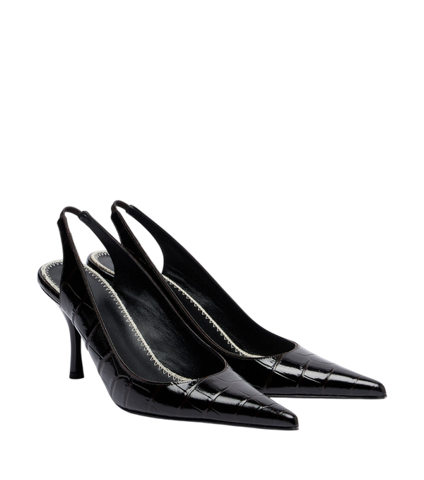 Zapatos destalonados de piel con efecto cocodrilo de Magda Butrym