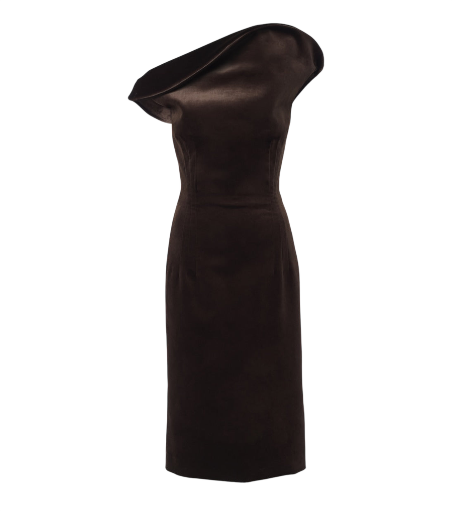 Magda Butrym Crochet-trimmed velvet cocktail dress