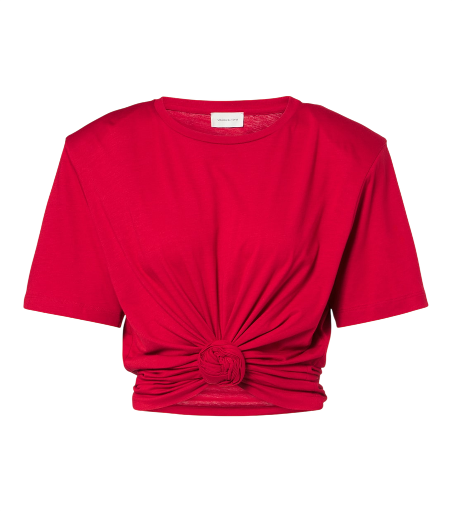 Camiseta corta de punto de mezcla de algodón de Magda Butrym