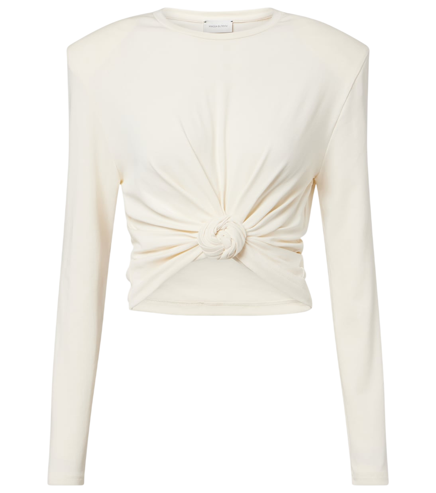 Magda Butrym Cropped cotton-blend jersey top