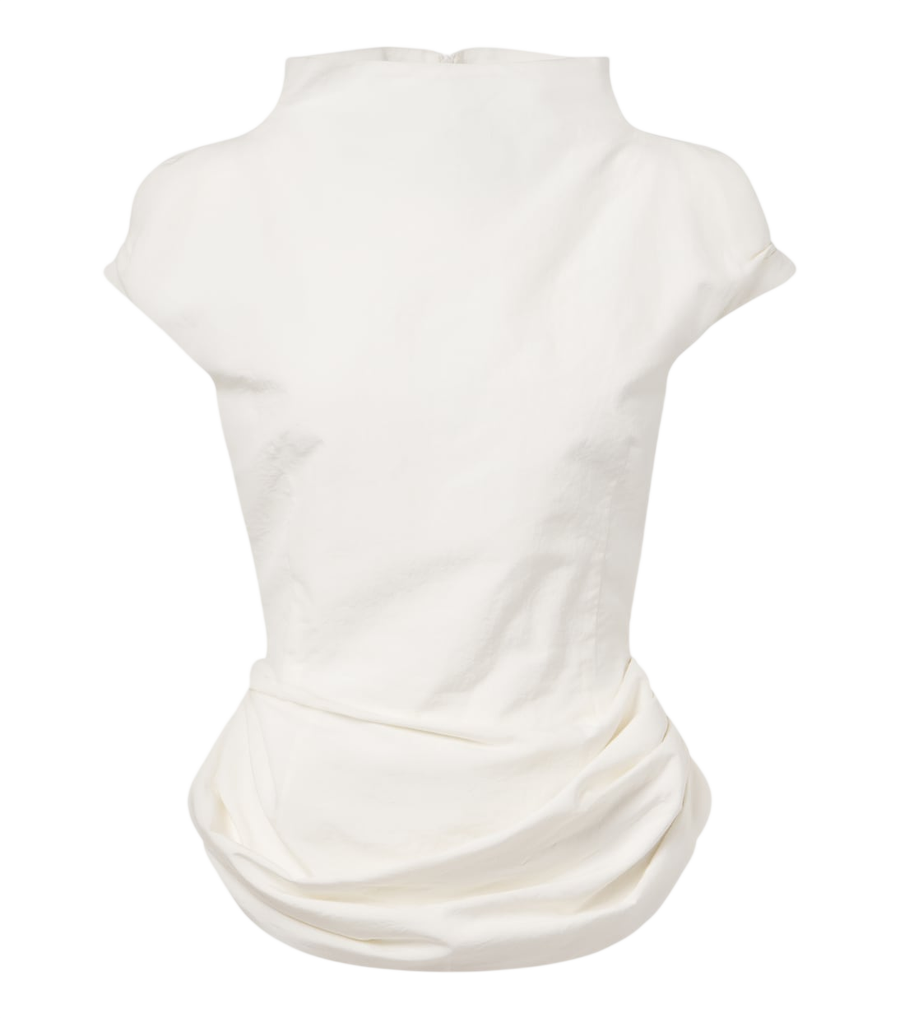 Magda Butrym Draped cotton and silk top