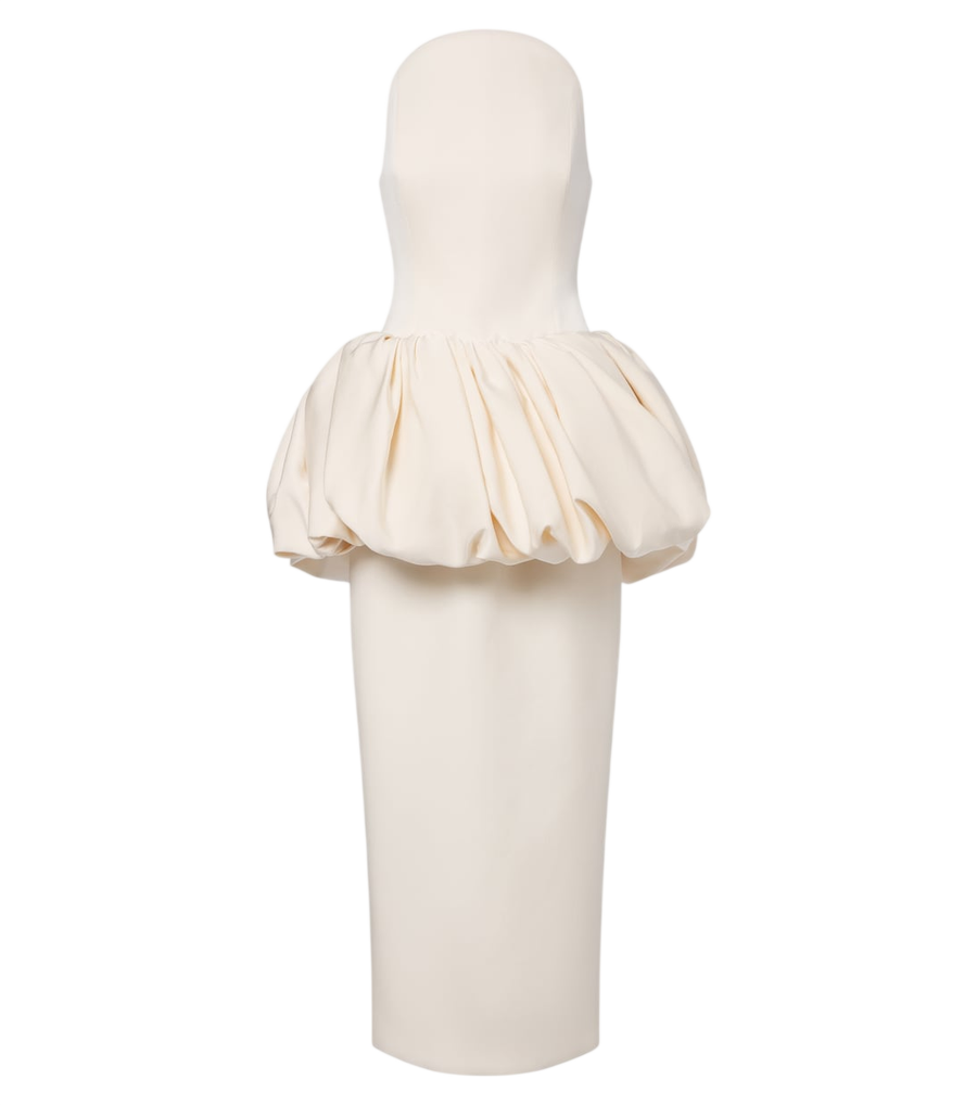 Robe midi à basque drapée en coton et soie Magda Butrym
