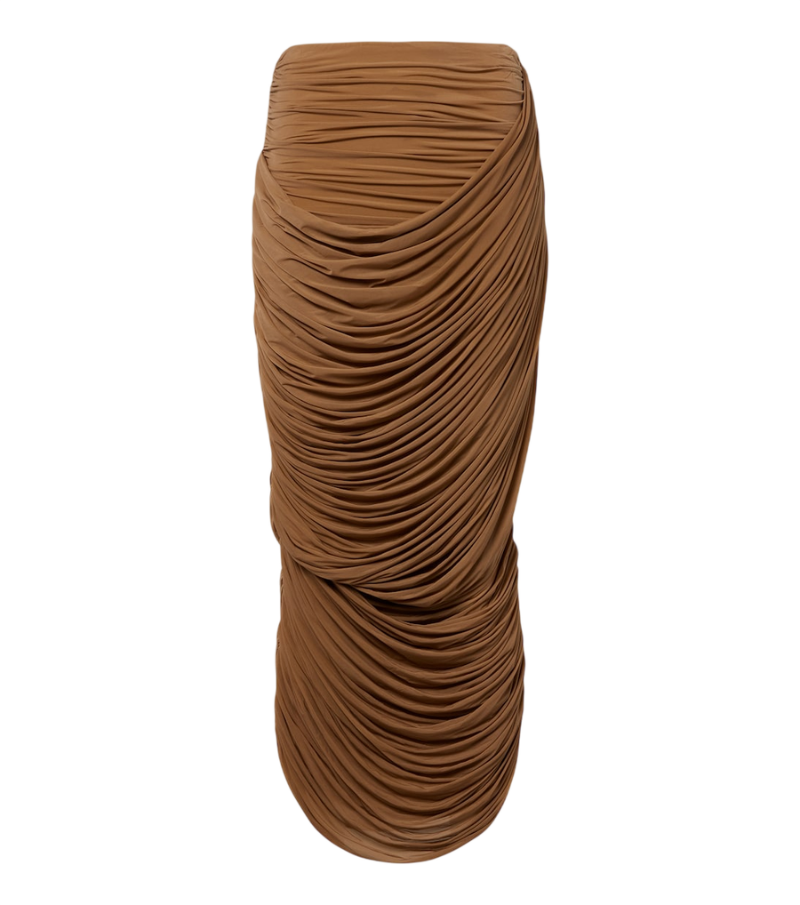 Magda Butrym Draped ruched jersey midi skirt