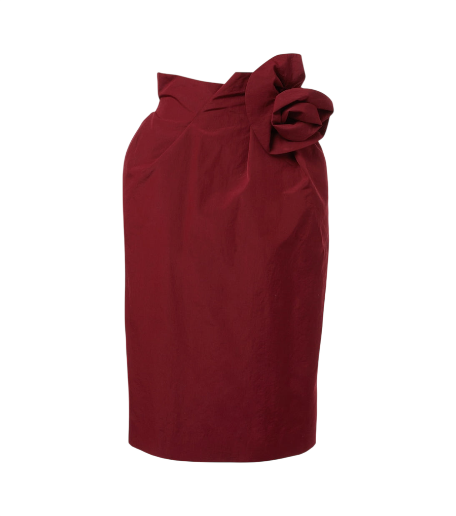 Magda Butrym Floral-appliqué cotton and silk midi skirt