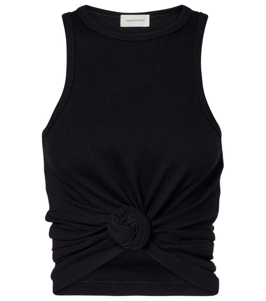 Magda Butrym Gathered cotton-blend jersey tank top