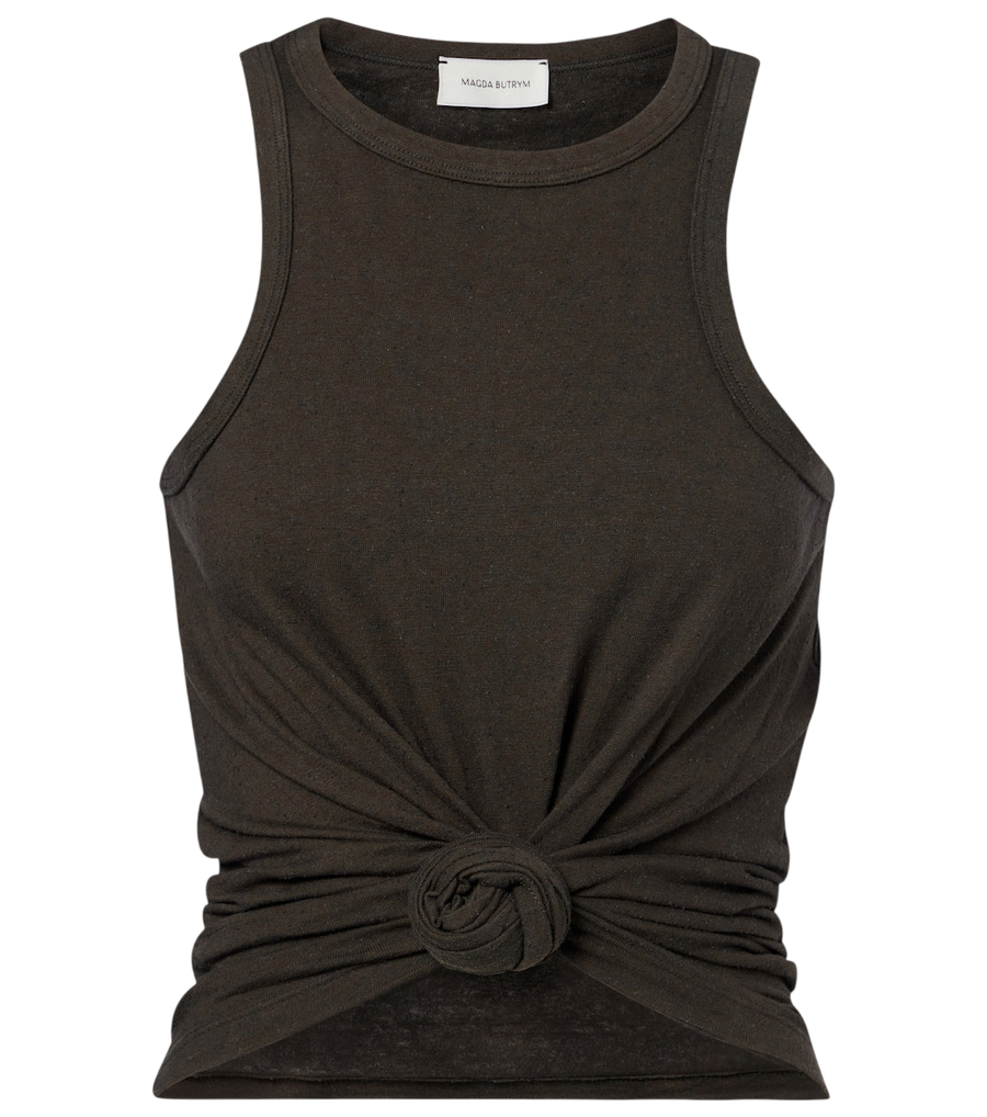 Camiseta sin mangas de algodón y seda con nudo de Magda Butrym
