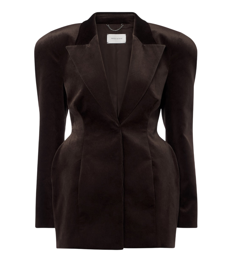 Robe blazer en velours de coton mélangé à basque Magda Butrym