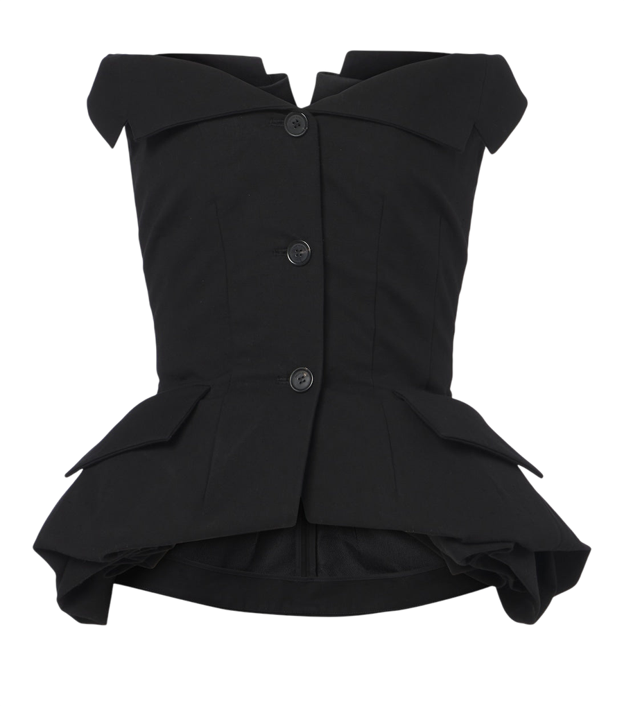 Top tipo bustier de algodón con peplum de Magda Butrym