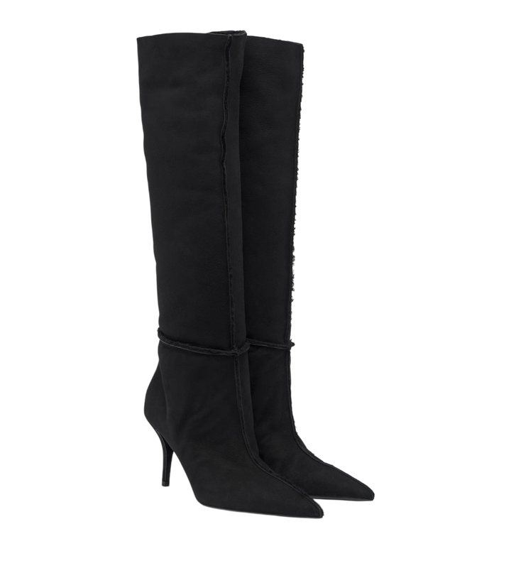 Magda Butrym Shearling-lined suede knee-high boots [white-bg-v2:36be5169-31ef-496a-9f62-237e39aae9c5]
