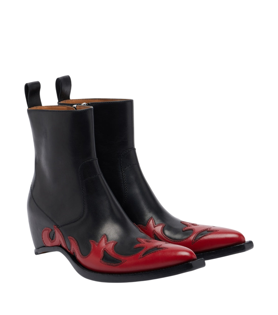 Maison Margiela Heel-Less leather cowboy boots