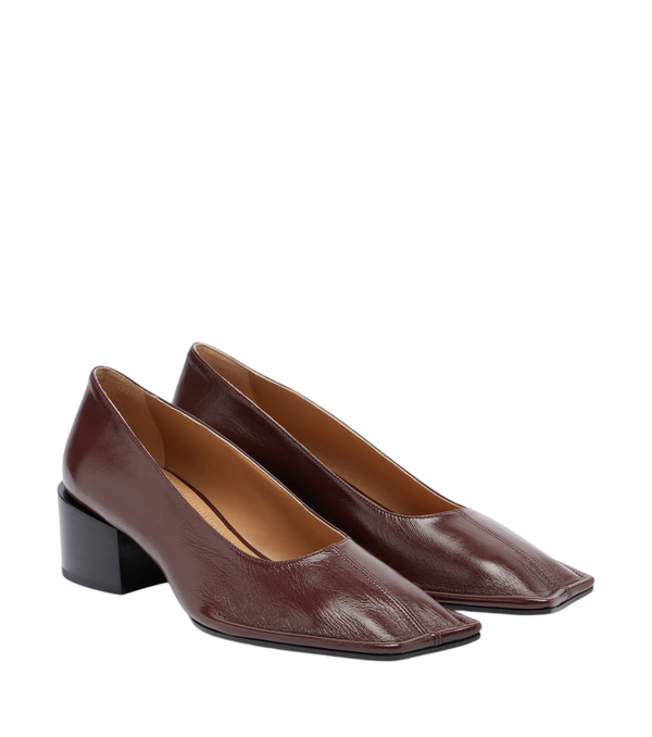 Maison Margiela Sapatos de couro com debrum