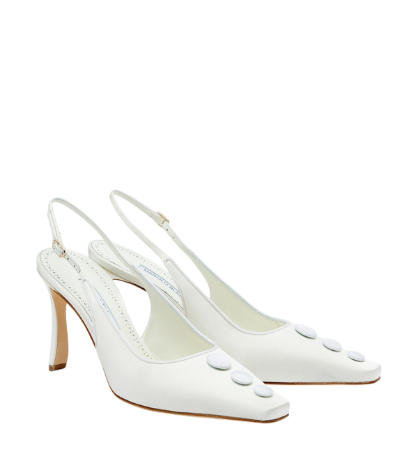 Manolo Blahnik Alexa satin slingback pumps