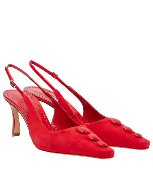 Manolo Blahnik Alexa suede slingback pumps