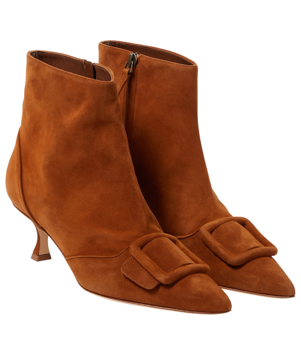 Manolo Blahnik Baylow embellished suede ankle boots