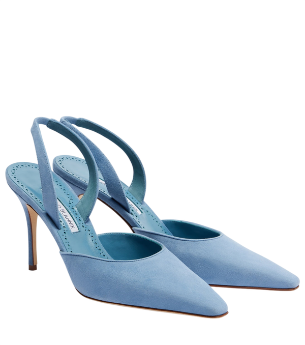 Manolo Blahnik Borelapla suede slingback pumps