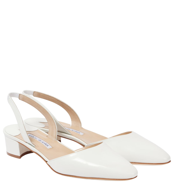 Manolo Blahnik Bridal Aspro 30 leather slingback pumps