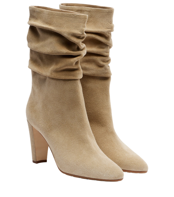 Manolo Blahnik Calasso 90 draped suede ankle boots