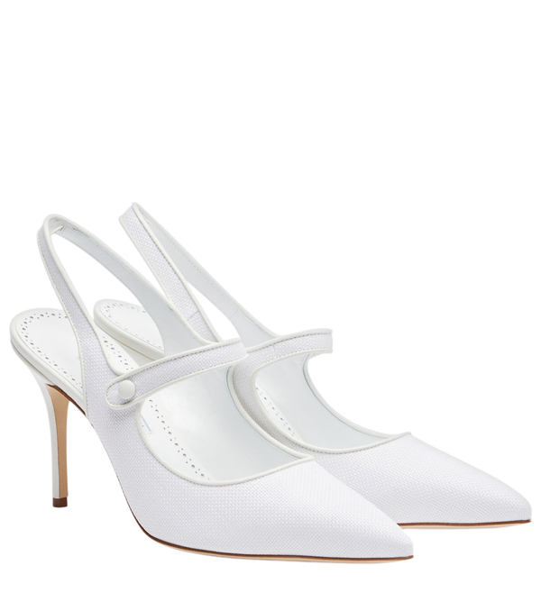 Zapatos de tacón destalonados Camparisli 90 de rafia de Manolo Blahnik