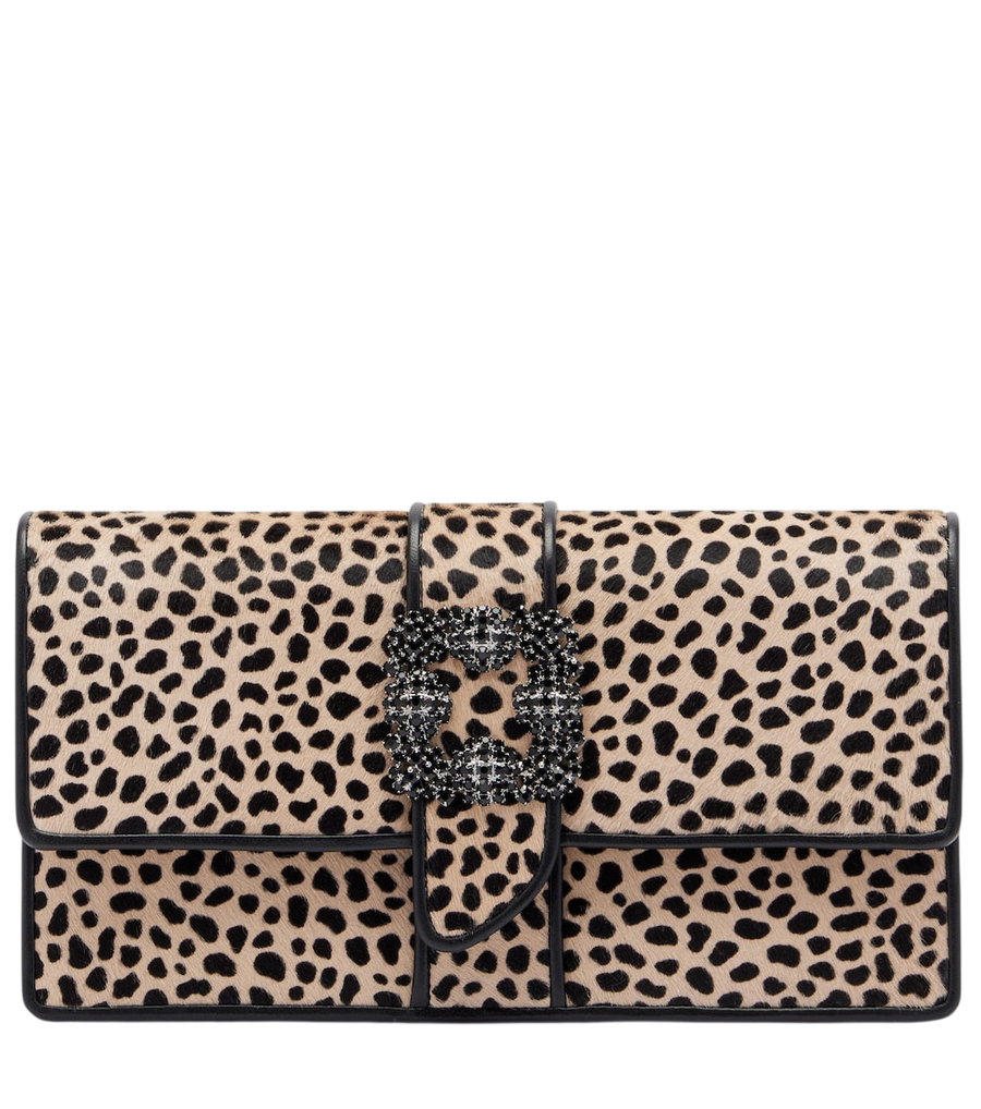 Manolo Blahnik Pochette Capri in pelle di vitello decorata