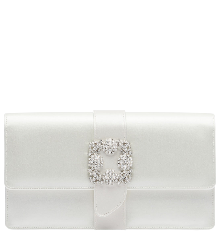 Manolo Blahnik Clutch Capri em cetim com aplicações