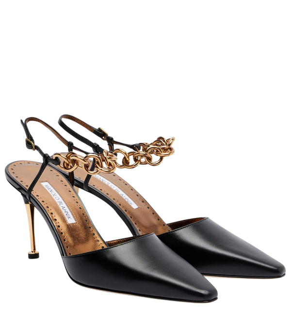 Manolo Blahnik Sapatos de salto Detana 90 em pele com tira traseira