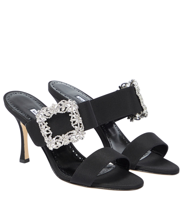 Manolo Blahnik Gable embellished satin sandals