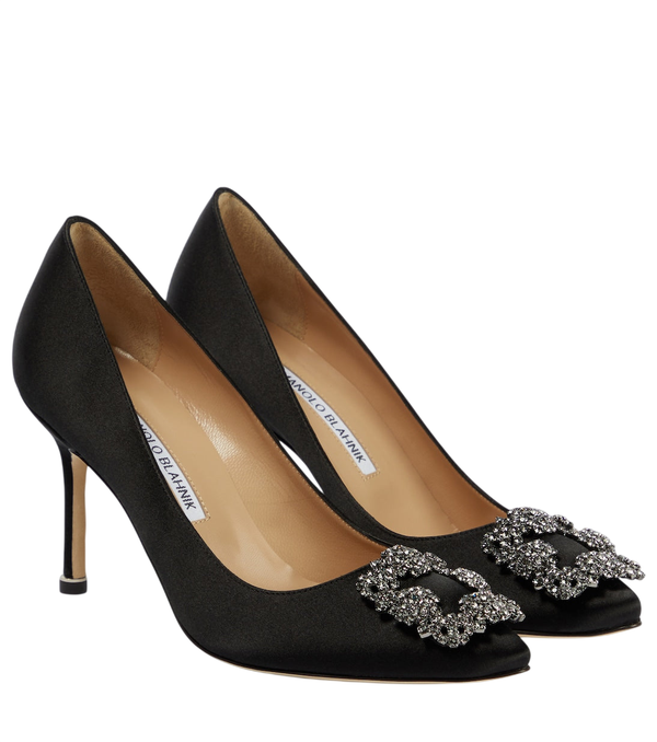 Manolo Blahnik Hangisi 90 décolleté in raso decorate